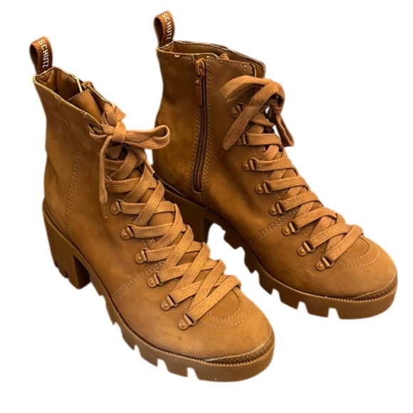 SCHUTZ  Xayane Combat Boots in Hazel Size 9 - Picture 1 of 12